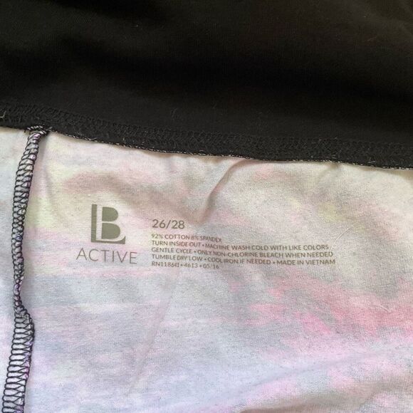 B Active Womens Plus Size 26/28 Athletic Capri High Rise Leggings Purple Swirl - Picture 7 of 8